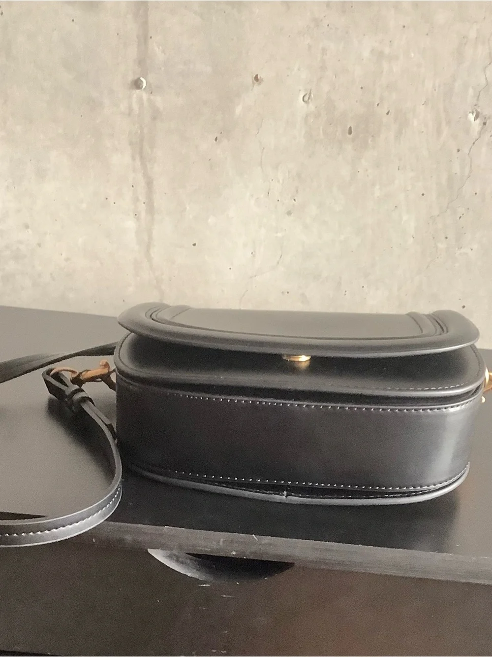 Zara Black Crossbody Saddle Bag - Picture 8 of 13